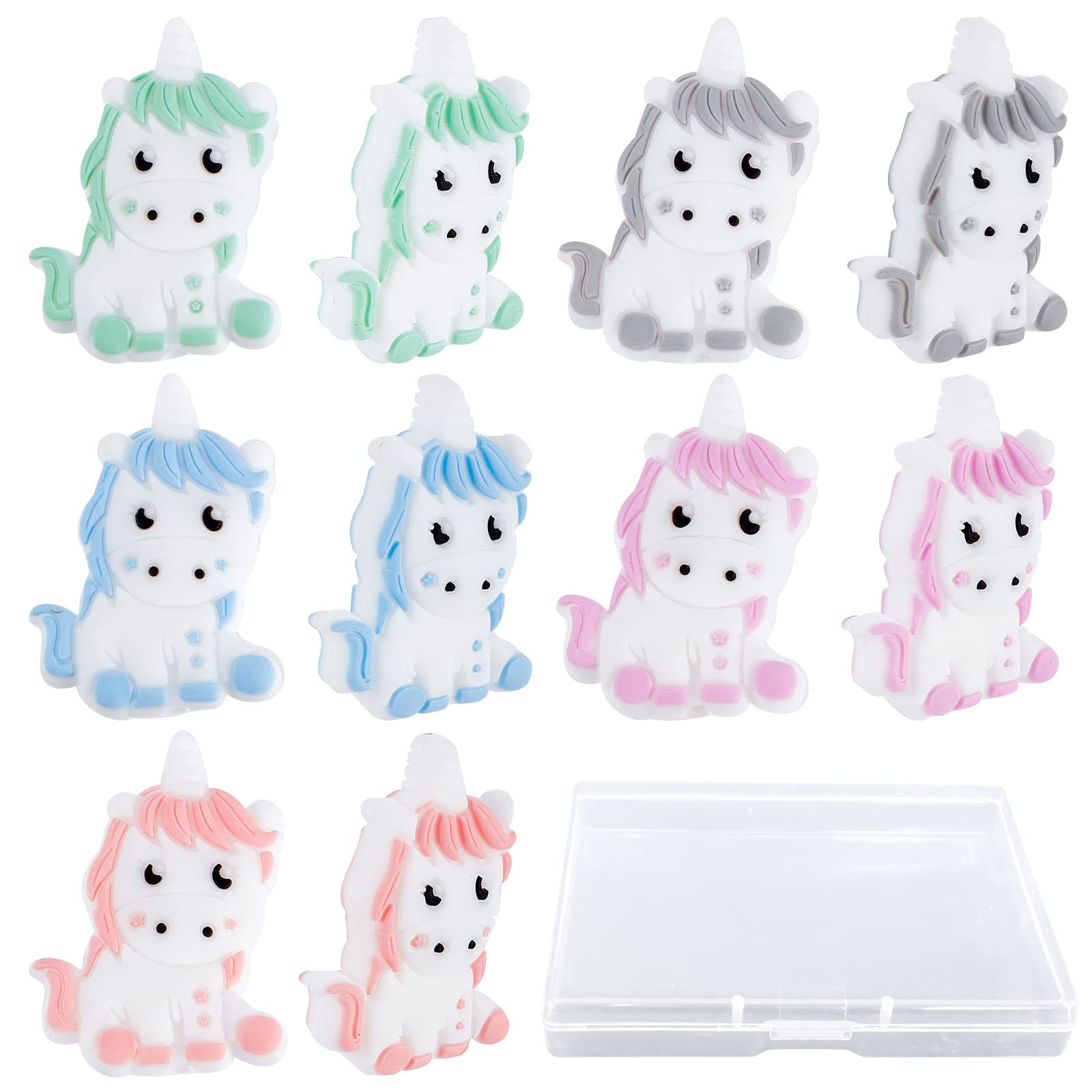 カラー ユニコーンチャーム 10個